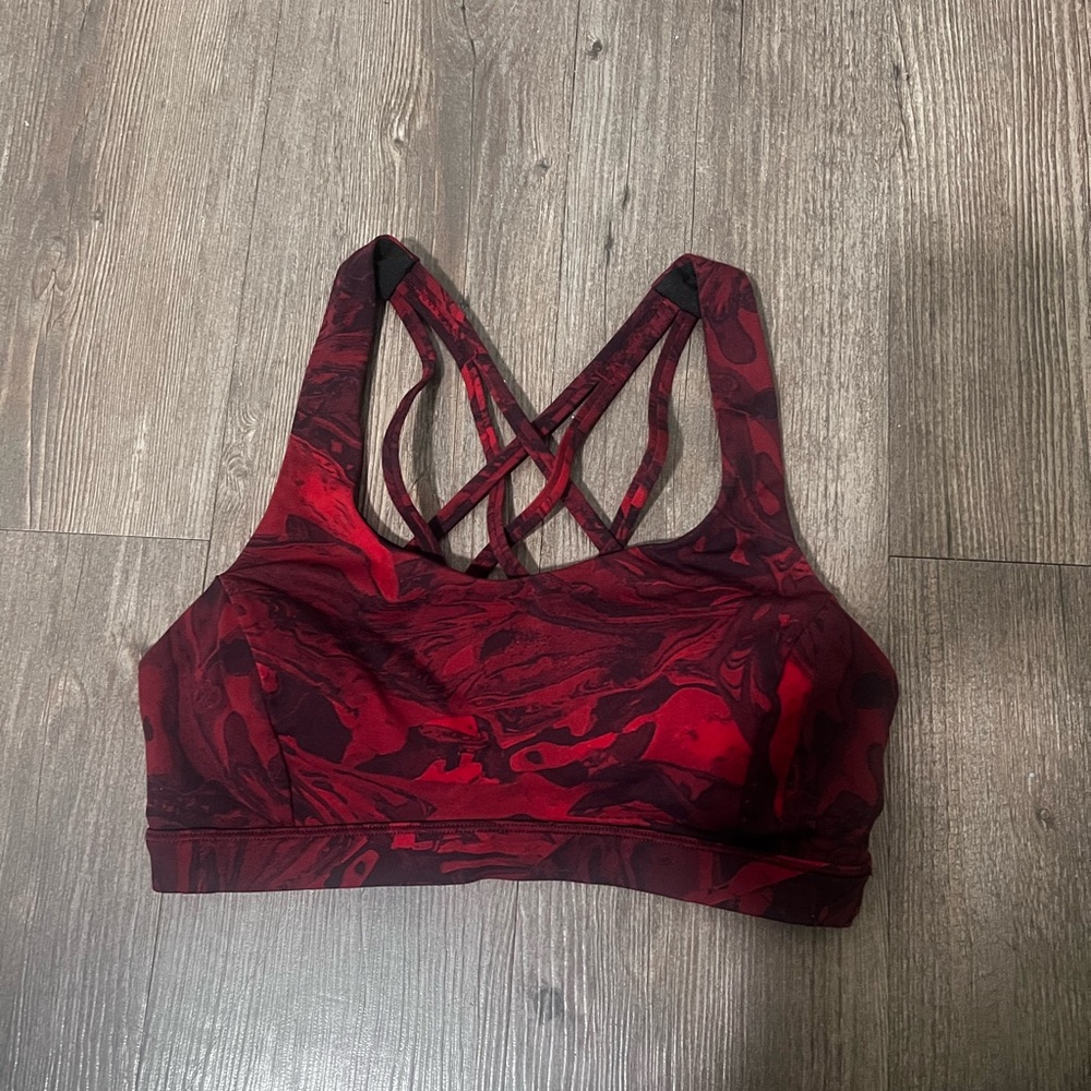Lululemon Athletica Red Marble Sports Bra